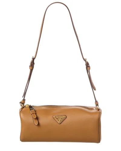 Prada Mini Leather Pouchette In Black