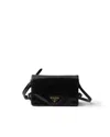 Prada Mini Leather Shoulder Bag In Black