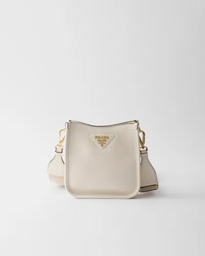 Prada Leather Mini Shoulder Bag In White