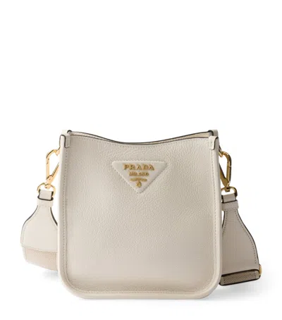 Prada Leather Mini Shoulder Bag In White