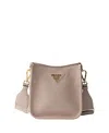 Prada Mini Leather Shoulder Bag In White
