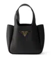 Prada Mini Leather Top-handle Bag In Black