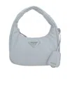Prada Mini Leather Top Handle Bag In Blue