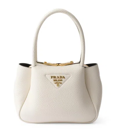 Prada Small Leather Top-handle Bag In White