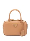 Prada Mini Leather Top Handle With Shoulder Strap Bags In Pink