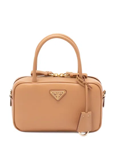 Prada Mini Leather Top Handle With Shoulder Strap Bags In Pink