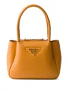 Prada Leather Mini Handbag In Orange
