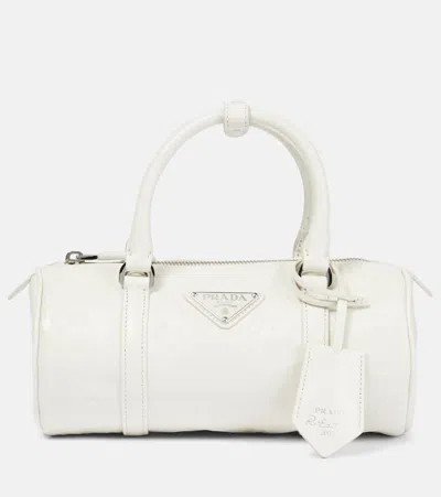 Prada Mini Nappa Antique Tote Bag In White
