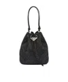 Prada Womens Black Crystal-embellished Mini Satin Shoulder Bag In Black