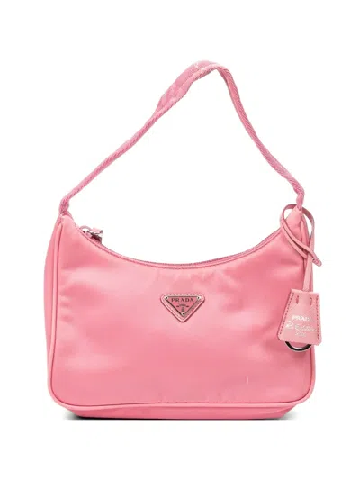 Pre-owned Prada Mini Logo-plaque Tote Bag In Pink