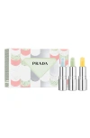 Prada Hydrating Mini Lip Balm Trio Gift Set In Multi