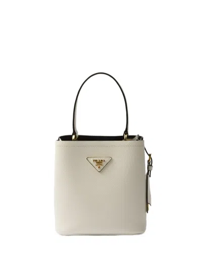 Prada Mini Panier Bucket Bag In White