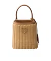 Prada Mini Panier Triangle-logo Bucket Bag In Neutral Color