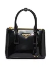 Prada Mini Patent Leather Gallery Bag In Black