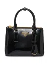 Prada Mini Patent Leather Gallery Bag In Black