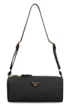 Prada Mini Pebbled Calfskin Shoulder Handbag In Black