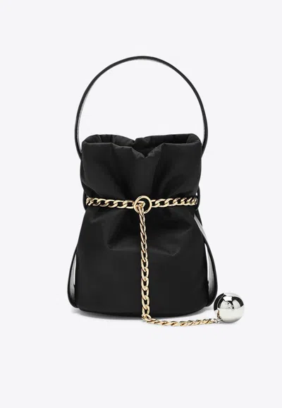 Prada Mini Petit Sac Bucket Bag In Re-nylon And Nappa Leather In Black