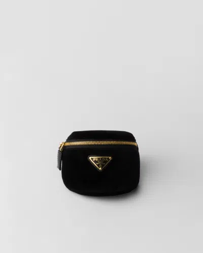 Prada Velvet Mini-pouch In Black