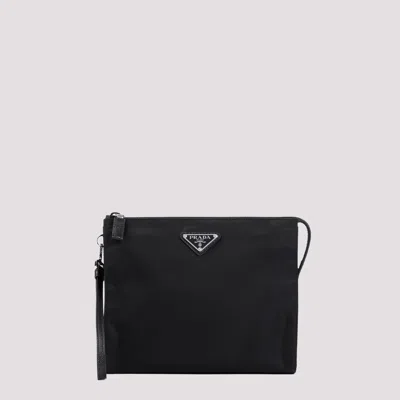 Prada Mini Pouch Handbag In Yellow