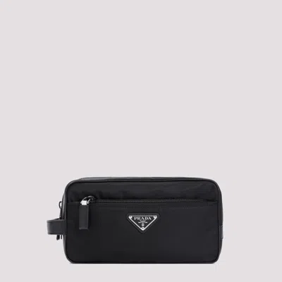 Prada Mini Pouch Handbag In Black