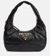 Prada Mini Quilted Leather Tote Bag In Nero