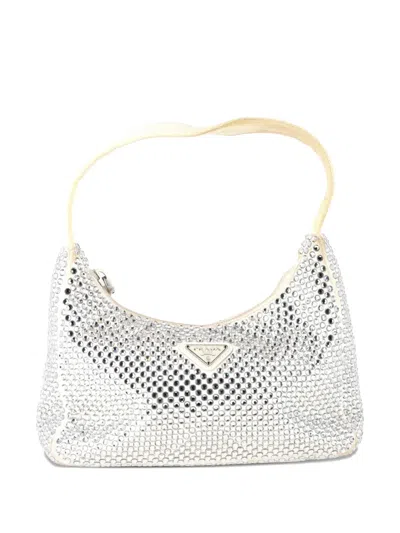 Pre-owned Prada Mini Re-edition 2000 Shoulder Bag In White
