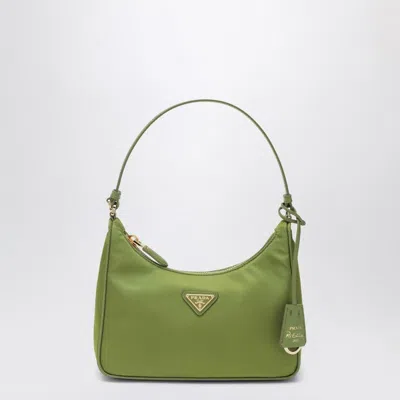 Prada Mini Re-edition 2005 Bag In Ivy Re-nylon And Saffiano In Green