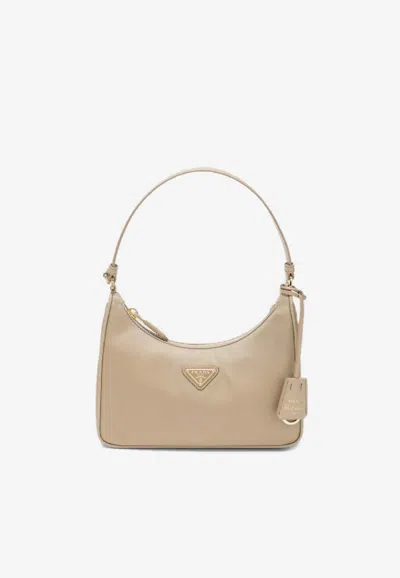 Prada Mini Re-edition 2005 Bag In Sand