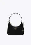 Prada Mini Re-edition 2005 Shoulder Bag In Black
