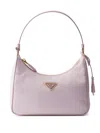 Prada Mini Re-nylon And Leather Re-edition 2005 Shoulder Bag In Purple