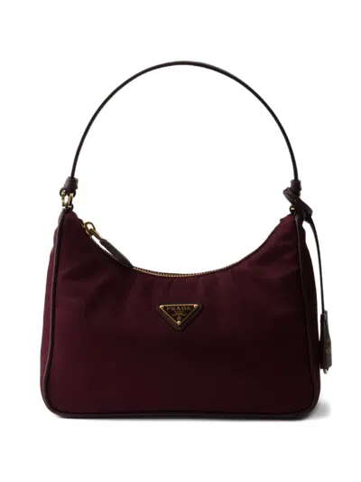 Prada Mini Re-edition 2005 Zip Tote Bag In Brown