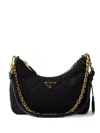 Prada Mini Re-edition Quilted Chain Shoulder Bag In Black