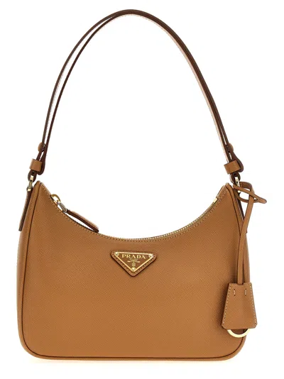 Prada Mini Re-edition Shoulder Bags Brown