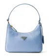 Prada Mini Re-nylon And Leather Re-edition 2005 Shoulder Bag In Turquoise