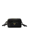 Prada Re-nylon And Nappa Leather Mini Shoulder Bag With Bow In Black