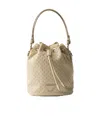 Prada Re-nylon Mini-bag With Studs In Desert Beige