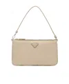 Prada Mini Re-nylon Top-handle Bag In Desert Beige
