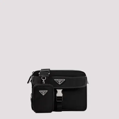 Prada Mini Recycled Bandoliera Handbag - Fw26 In Black