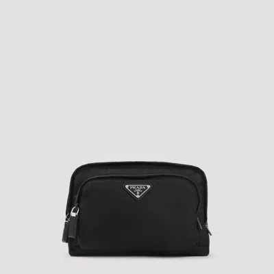 Prada Mini Recycled Pouch Handbag - Fw26 In Black