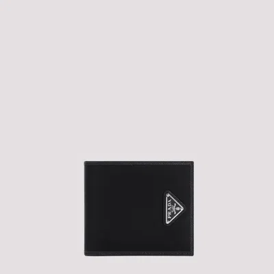 Prada Mini Recycled Wallet In Black