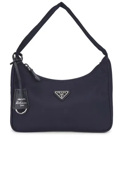 Pre-owned Prada Mini Re-edition 2000 Re-nylon Shoulder Bag In Black