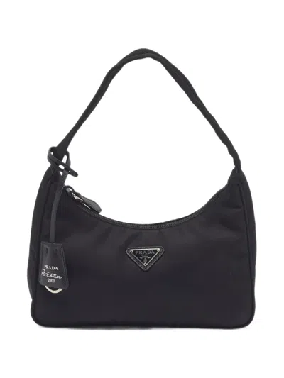 Pre-owned Prada Mini Re-edition 2000 Shoulder Bag In Black