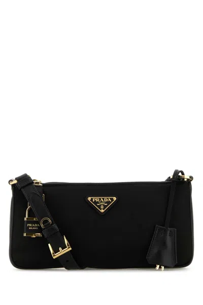 Prada Mini Re-nylon Crossbody Handbag 26cm X 14cm X 4cm In Black