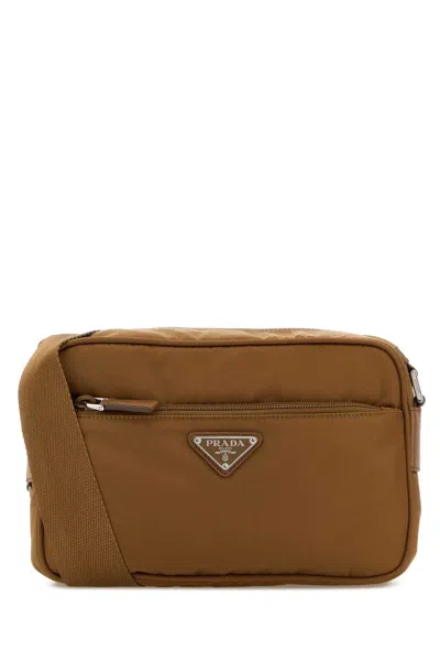 Prada Mini Re-nylon Crossbody Handbag In Brown