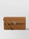 Prada Mini Sac Bandoulière En Cuir Biscuit In Brown