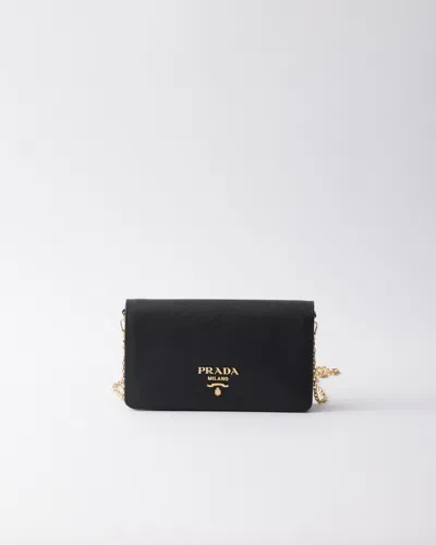 Prada Mini Saffiano Leather Bag In Black