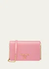 Prada Mini Saffiano Leather Chain Shoulder Bag In F0442 Petalo