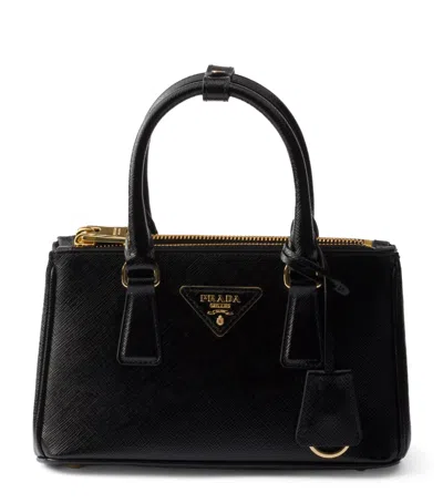 Prada Mini Saffiano Leather Galleria Top-handle Bag In Brown
