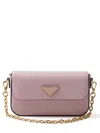 Prada Mini Saffiano-leather Shoulder Bag In Pink