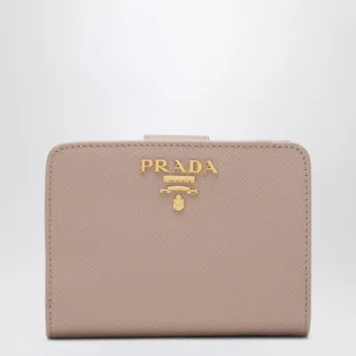 Prada Mini Saffiano Leather Wallet In Pink